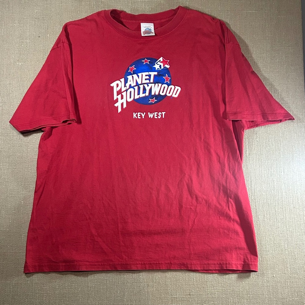 Vintage Planet Hollywood Key West T Shirt Red XXL Made in USA Graphic Tee